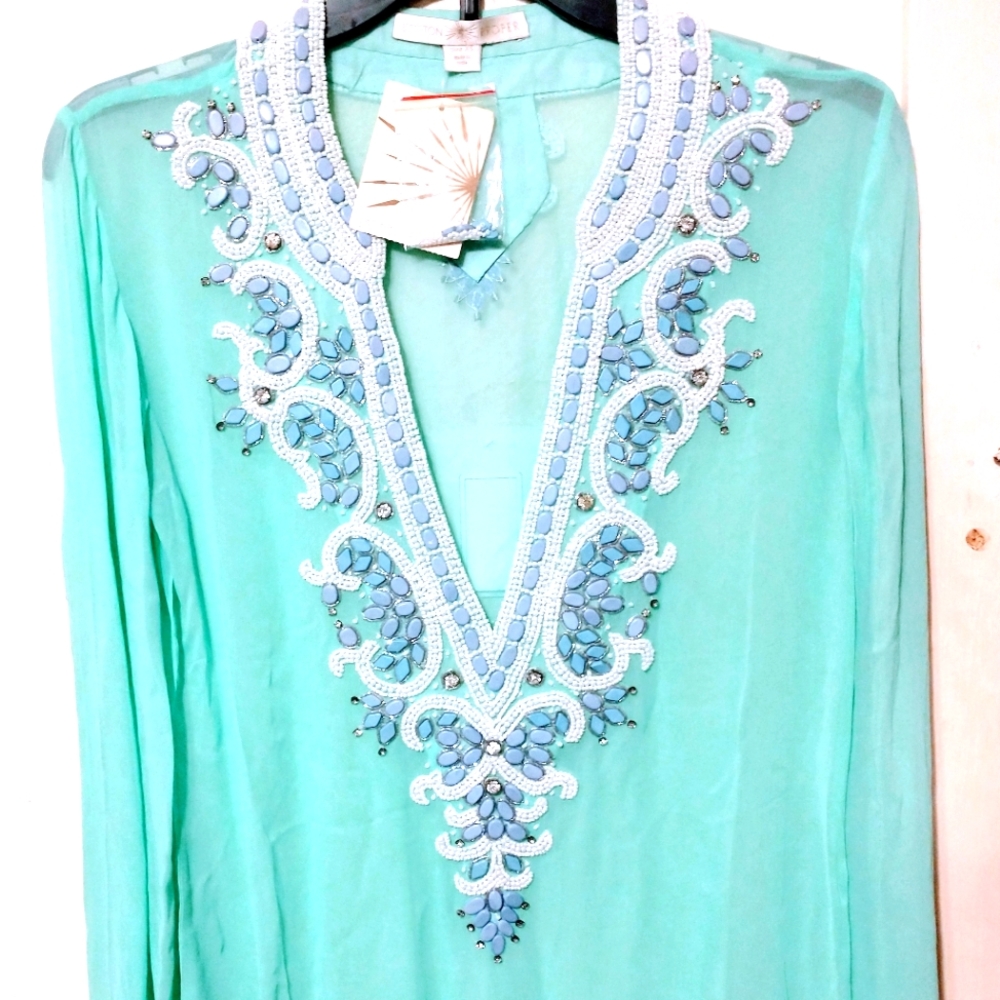 Boston Proper Embellished Skies Tunic XS